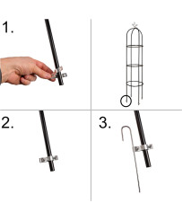 Garden pergola column pole bell stand for roses climbing flowers metal 195 cm