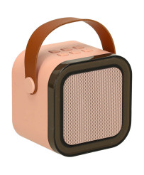 Karaoke set 2 microphones + portable speaker BLUETOOTH USB LED pink