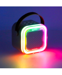 Karaoke set 2 microphones + portable speaker BLUETOOTH USB LED pink