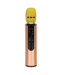Bluetooth karaoke wireless microphone gold