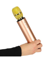 Bluetooth karaoke wireless microphone gold