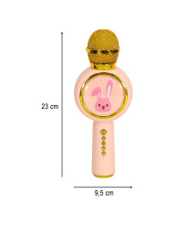 Wireless microphone for karaoke bunny pink