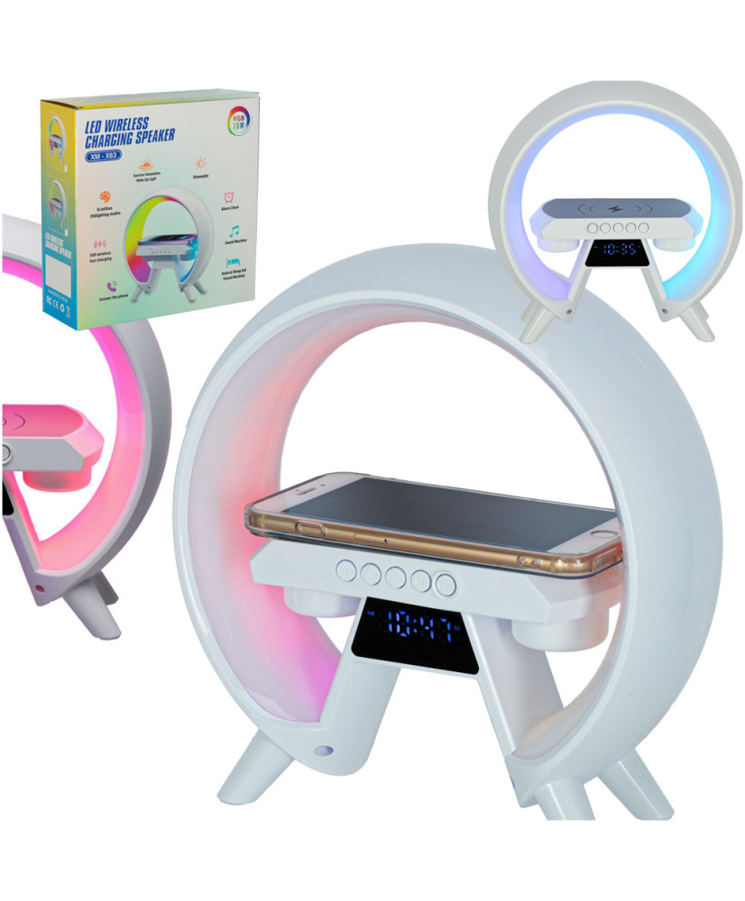 LED light with induction charger with radio