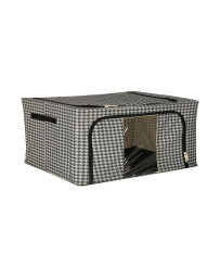 Bedding organizer for closet with rack white black 22L