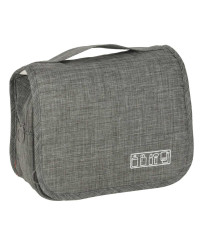 Hanging travel cosmetic bag folding grey