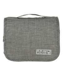 Hanging travel cosmetic bag folding grey