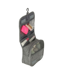 Hanging travel cosmetic bag folding grey