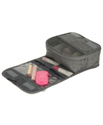 Hanging travel cosmetic bag folding grey