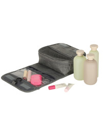 Hanging travel cosmetic bag folding grey