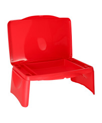 Children's car table with storage compartment red