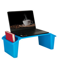Laptop table with organizer blue