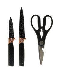 Set of kitchen knives + marble scissors PROVIDED