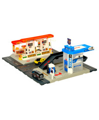 Gas station police parking lot set 54el