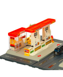 Gas station police parking lot set 54el