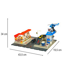 Gas station police parking lot set 54el