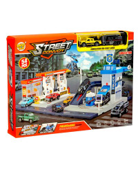 Gas station police parking lot set 54el