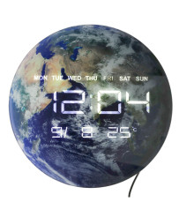Price clock planet earth blue 32cm
