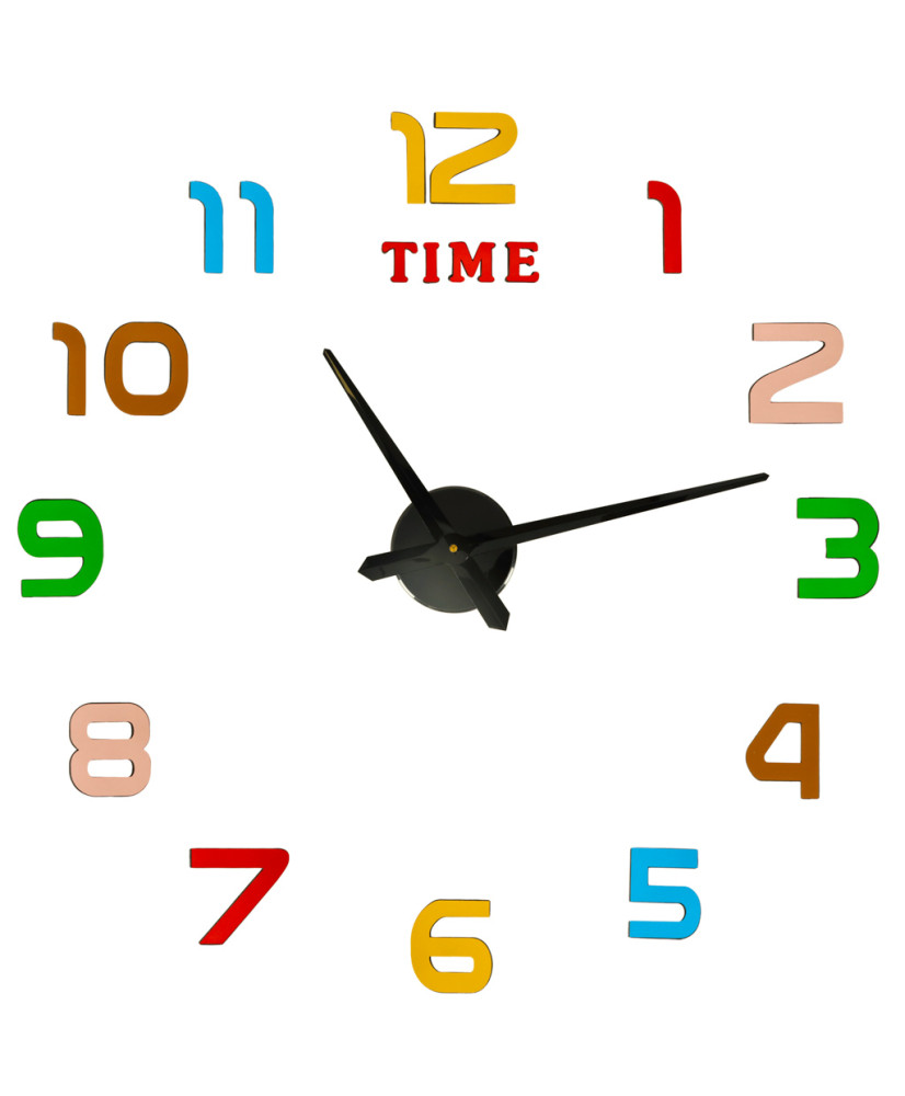 Sticker wall clock 12 digits color black