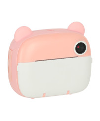 Instant camera for children teddy bear pink