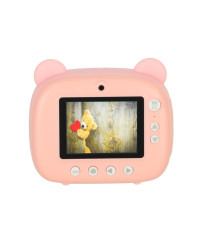 Instant camera for children teddy bear pink