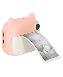 Instant camera for children teddy bear pink