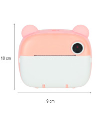 Instant camera for children teddy bear pink