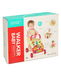 Pusher walker interactive educational table 4-in-1 red