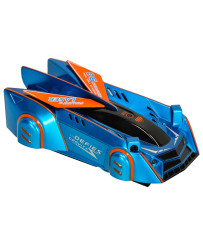 RC car laser controlled auto driving on the wall on laser blue
