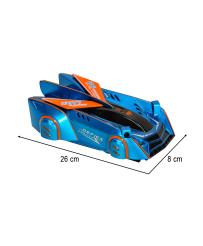 RC car laser controlled auto driving on the wall on laser blue
