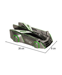 RC car laser-controlled car driving on the wall on laser gray