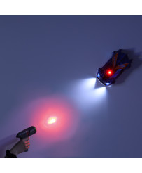RC car laser-controlled car driving on the wall on laser gray