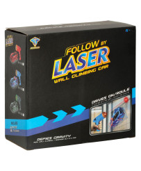 RC car laser-controlled car driving on the wall on laser gray