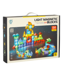 3D construction magnetic blocks LED glowing 134 el