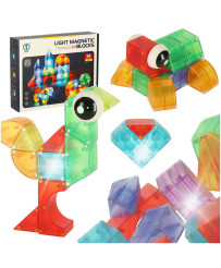 3D construction magnetic blocks LED glowing 32 el