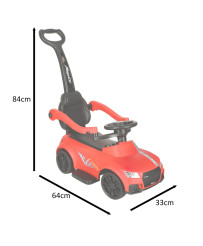 Rider push car 3in1 with sound lights red