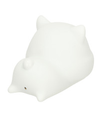 Silicone night light white RGB cat lying down
