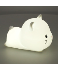 Silicone night light white RGB cat lying down