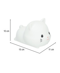 Silicone night light white RGB cat lying down