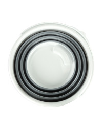 Silicone folding bucket 10L stripes grey