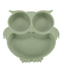 Silicone dishes for kids owl milita green