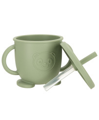 Silicone dishes for kids owl milita green