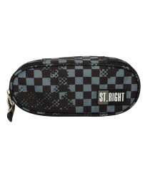 Stiffened sachet pencil case with flap checkerboard