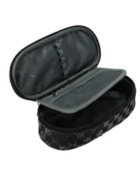 Stiffened sachet pencil case with flap checkerboard