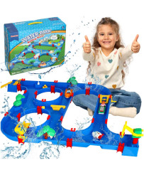 Plastic waterway garden toy 89 pieces