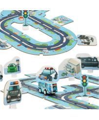 Car track police puzzle 47 el.