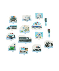 Car track police puzzle 47 el.