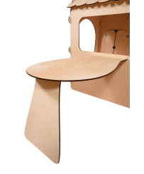 Wooden house for children with board and table