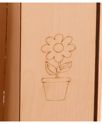 Wooden house for children with board and table