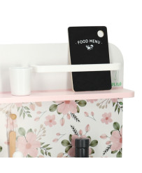Wooden kitchen pink flowers oven LULILO