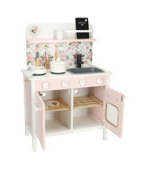 Wooden kitchen pink flowers oven LULILO